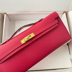 HM Kelly Cut 31 Crimson Pink Epsom Leather Gold Hardware 229060