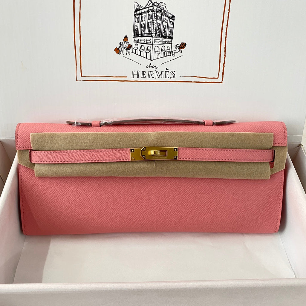 HM Kelly Cut 31 Pink Pastel Epsom Leather Gold Hardware 229065