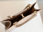 MEDIUM TOTE BOOK 26 BAG IN BEIGE CREAM CALFSKIN