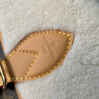 diane 24 brown monogram canvas white fleece