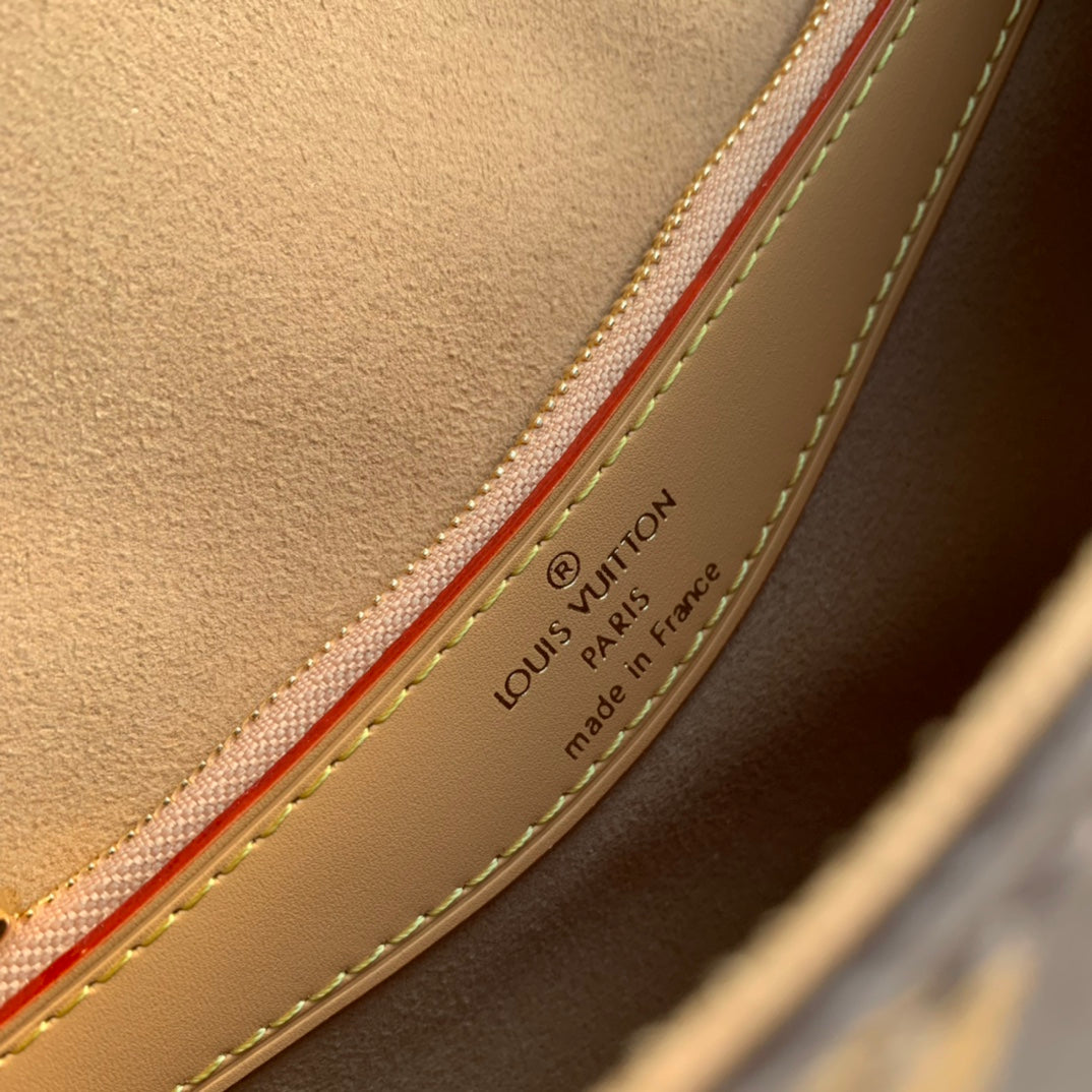 diane 24 brown monogram canvas white fleece