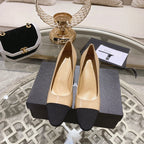 cc pump 6.5 beige black lambskin