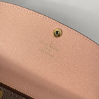 LV M60696 Emilie Wallet Brown Pink Monogram Canvas 221664