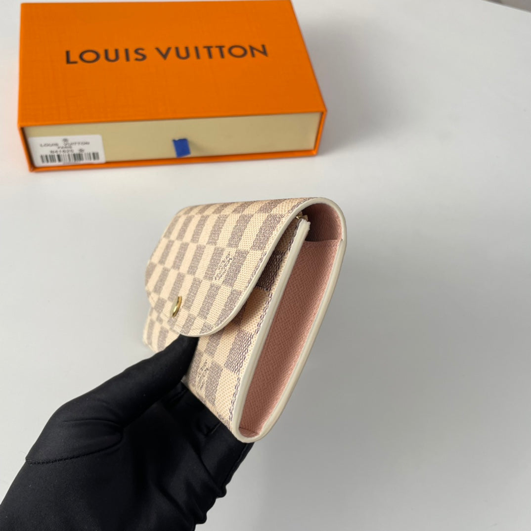LV N41625 Emilie Wallet White Ballet Pink Monogram Canvas 221667