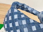 mini jodie 28 blue denim lambskin