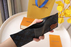 LV Logo Slender Wallet Black Blue Monogram Canvas 182771
