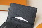 LV Logo Pocket Organiser Black Blue Monogram Canvas 182772