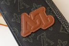 LV Logo Brazza Wallet Dark Green Monogram Floral Canvas 182774