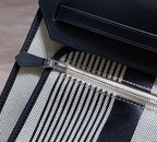Herbag 31 Toile White Black Canvas Black Cowhide Leather