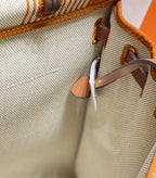 Herbag 31 Toile White Gold Canvas Gold Cowhide Leather