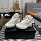 CC Sneaker In White Tweed Fabric 144803