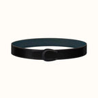 LUCK BELT BUCKLE & REVERSIBLE NAVY BLUE LEATHER STRAP 38MM BLACK HARDWARE