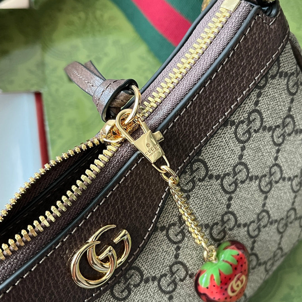Gucci Ophidia Bag Brown Beige Leather Canvas 239804