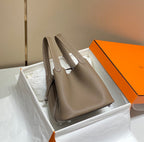 Picotin Lock Etoupe Togo Leather Silver Hardware