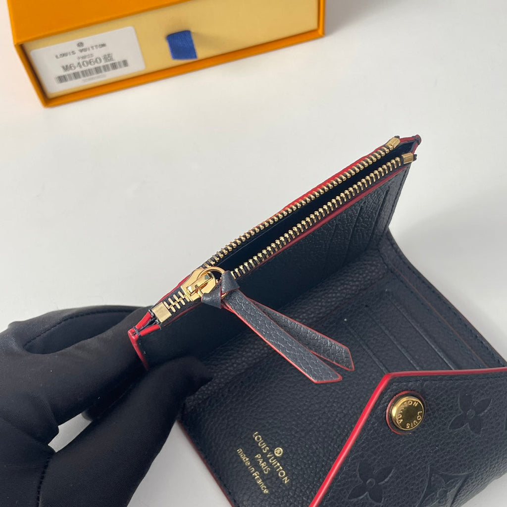 LV M64060 Victorine Wallet Blue Red Monogram Empreinte Leather 221683
