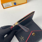 LV M64060 Victorine Wallet Blue Red Monogram Empreinte Leather 221683