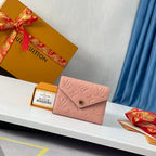 LV M64060 Victorine Wallet Pink Monogram Empreinte Leather 221685