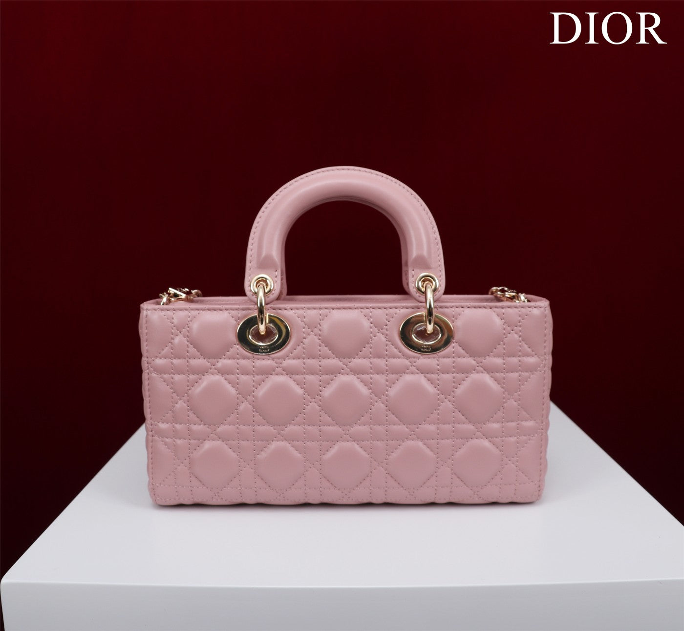 medium lady d-joy 26 antique pink lambskin
