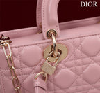 medium lady d-joy 26 antique pink lambskin