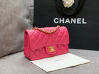 flap bag mini 20cm ruby red lambskin gold hardware