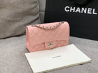 flap bag mini 20cm pink lambskin silver hardware