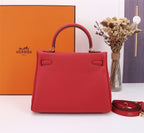 HM KELLY BAG 28 RED TOGO GOLD HARDWARE