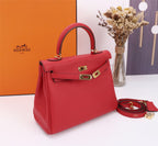 HM KELLY BAG 28 RED TOGO GOLD HARDWARE