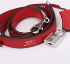 HM KELLY BAG 25 RED TOGO SILVER HARDWARE