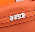 HM KELLY BAG 25 ORANGE TOGO SILVER HARDWARE