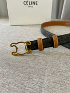 CL logo Cut-out Belt 25mm Black Tan Triomphe Canvas Ghw