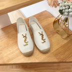 SL YVES LOGO SLIP ON WHITE CALFSKIN