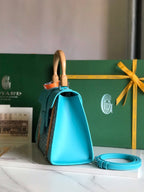 SAÏGON PM BAG 28 IN LIGHT BLUE GOYARDINE CANVAS AND CALFSKIN