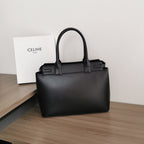 CONTI BAG 36 IN BRONZE BLACK CALFSKIN GOLD HARDWARE