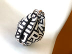 FENDIGRAPHY MINI 16 IN WHITE MIX BLACK SMOOTH CALFSKIN SILVER HARDWARE