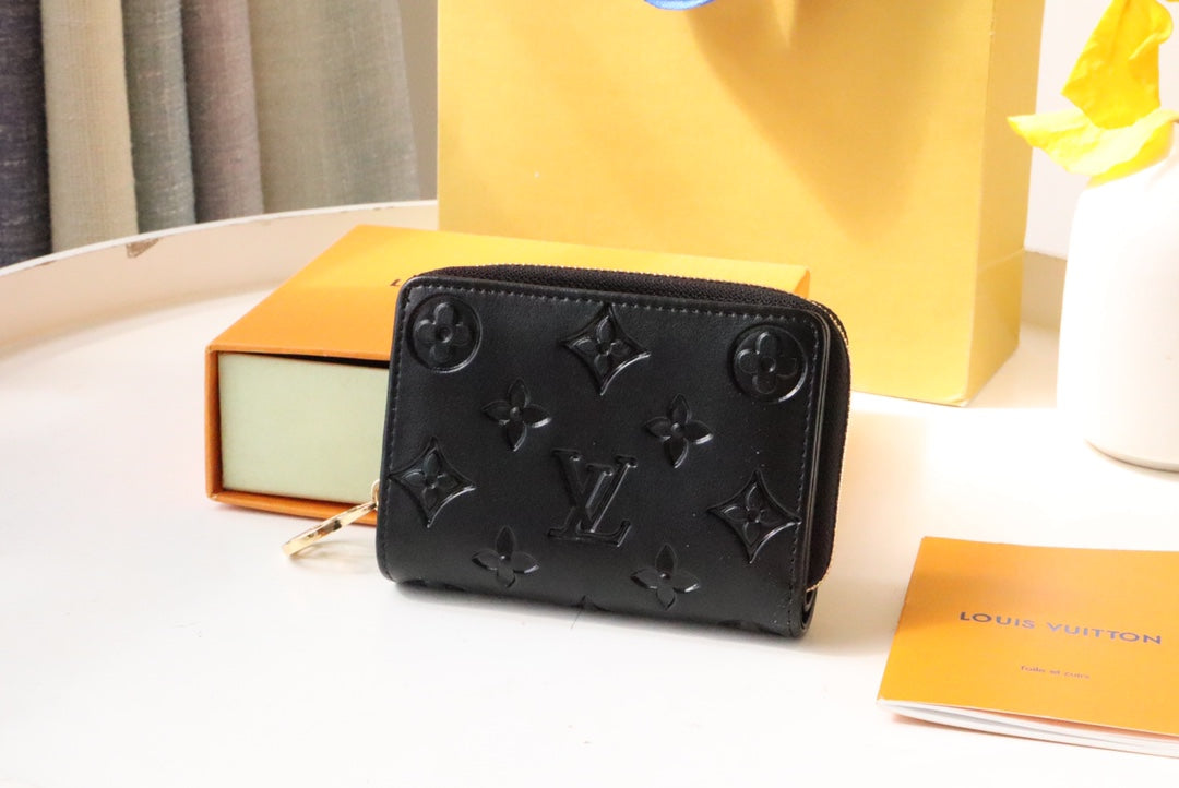 LV M81599 Portefeuille Roux Bifold Wallet Black Lambskin 247922