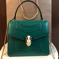BVL Serpenti Forever Medium Top Handle Bag 20cm Emerald Green Calfskin GHW 188639