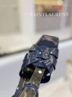 SL TRIBUTE SANDAL GLOSSY NAVY CALFSKIN