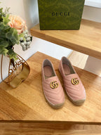 GG 26ss Loafer Light Pink Straw Sheepskin 692195