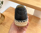 GG 26ss Loafer Black Straw Sheepskin 692196