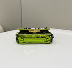 BAGUETTE MINI 19 IN LIMERICK GREEN SEQUINS GOLD HARDWARE