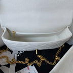Flap Bag 24cm White Caviar Gold Hardware