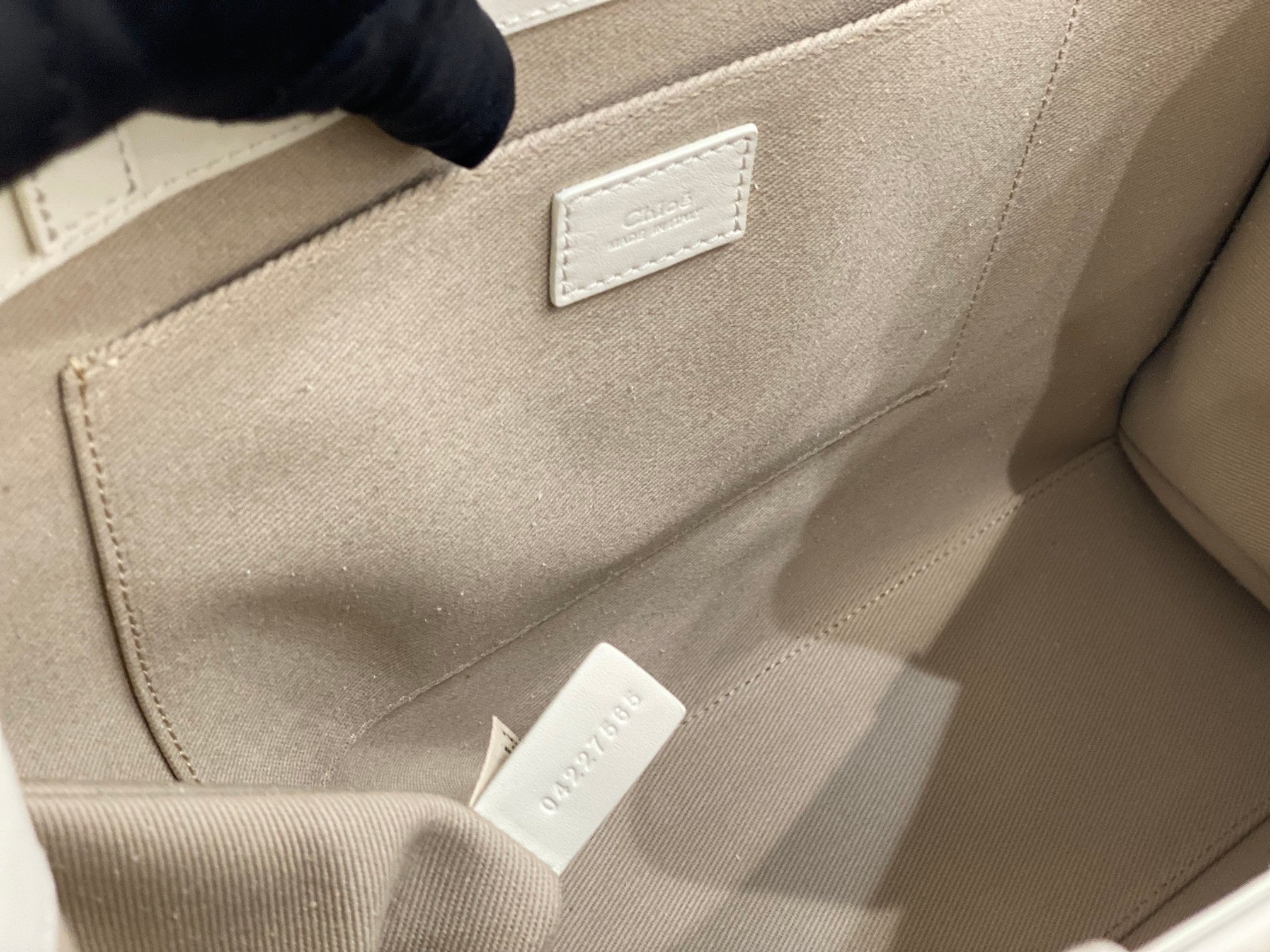 Chloé Woody Tote Bag 45cm White Calfskin 531226