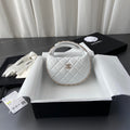 CC Pouch Bag 16cm White Lambskin GHW 229975