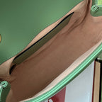 gg marmont mini 18cm green calfskin gold hardware