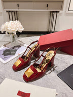 Valentino 25 Slingback High Heels Patent Leather