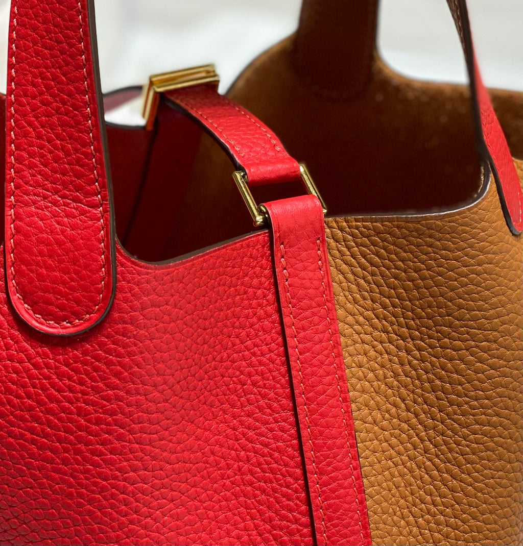 picotin lock 18 red brown togo shw