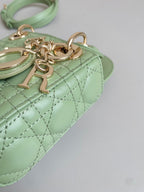 MICRO LADY 12 BAG IN LIGHT GREEN LAMBSKIN