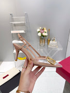 VT Vlogo Slingback Nude PVC Sheepskin