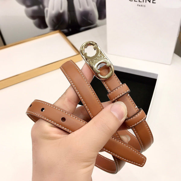 CL Gold 18mm Triomphe Enamel Saddle Brown Cowhide 608385