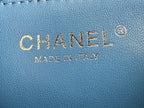cc flap bag 14cm blue denim silver hardware